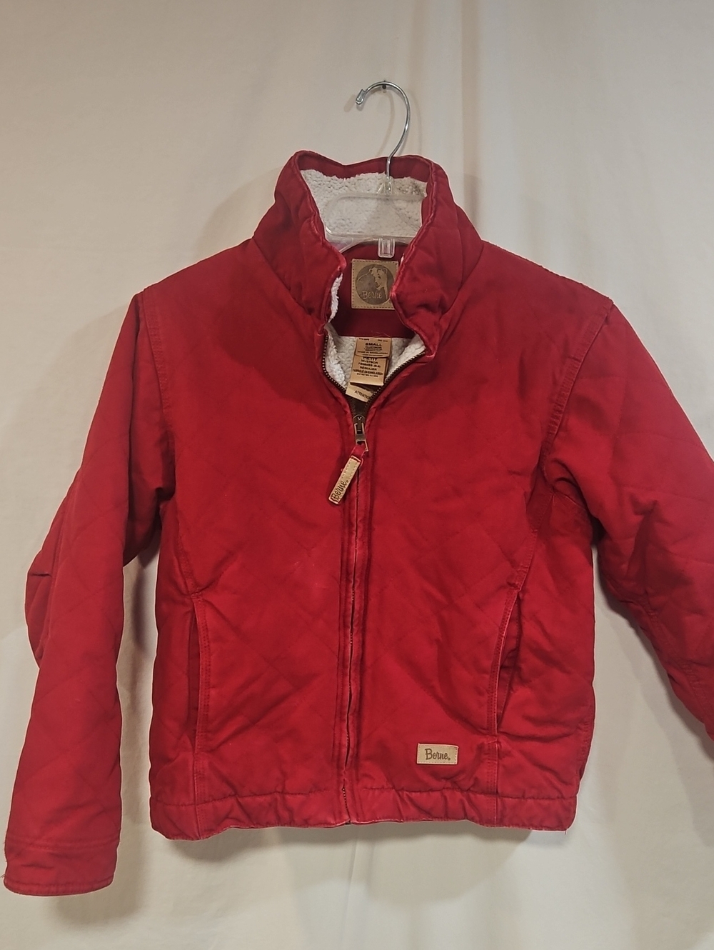 Berne Red Quilted Sherpa-Lined Puffer Jacket